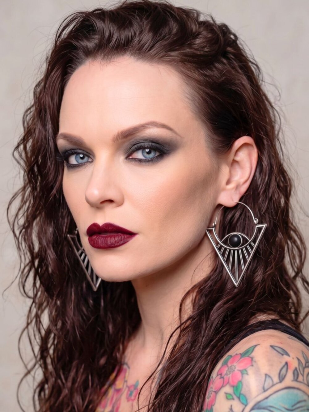 Killstar Eye See Earrings Silver Geometric Gothic Sunburst Third Eye Hoop Creep
